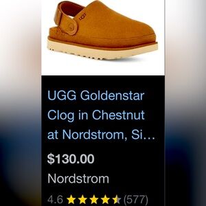 UGGS SZ 8/ 39 CLOGS BNIB from Nordstrom Goldenstar